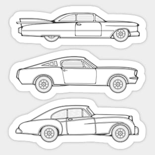 Line Art Classic Cars Sticker